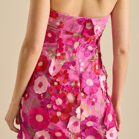 NEW Altar’d State Strapless Pink Floral Mini Dress Size Large NWT - Picture 5 of 10